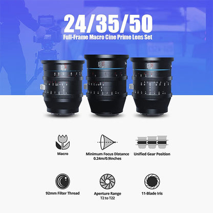 SIRUI Jupiter Set A-PL-JP 24/35/50mm マクロ/単焦点シネマレンズ PLマウント用 3本セット