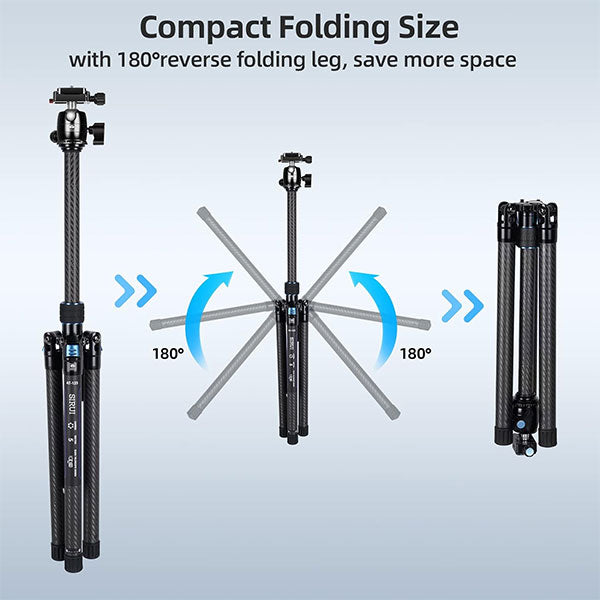 SIRUI AT-125+B-00K-JP カーボンファイバー製ポータブル三脚5段 ボール雲台(B-00K)セット