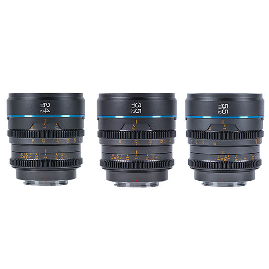 SIRUI MS-3SXG-JP シネマレンズ T1.2 APS-C/S35 3本セット Fujifilm Xマウント用 グレー