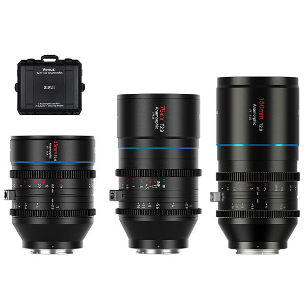 SIRUI Venus 1.6 x 3 SET A-E-JP アナモルフィックレンズ 1.6x Full Frame 3本セット SONY Eマウント用 保護ケース付き