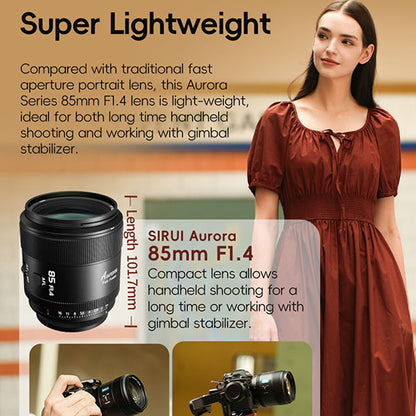 SIRUI Aurora 85mm F1.4 オートフォーカス単焦点レンズ Leica Lマウント用 AU85-L-JP