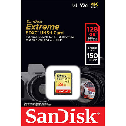 サンディスク SDSDXV5-128G-GNCIN Extreme SDXCメモリーカード UHS-I U3 V30 Class10 128GB