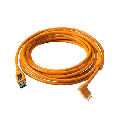テザーツールズ CU61RT15-ORG テザープロ USB3.0 マイクロBライトアングルケーブル 4.6m オレンジ