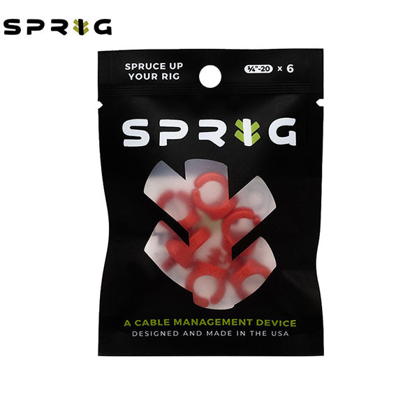 スプリッグ Sprig S6PK-1420-R ケーブルフック 1/4インチネジ穴用1/4 -20 6個入り レッド