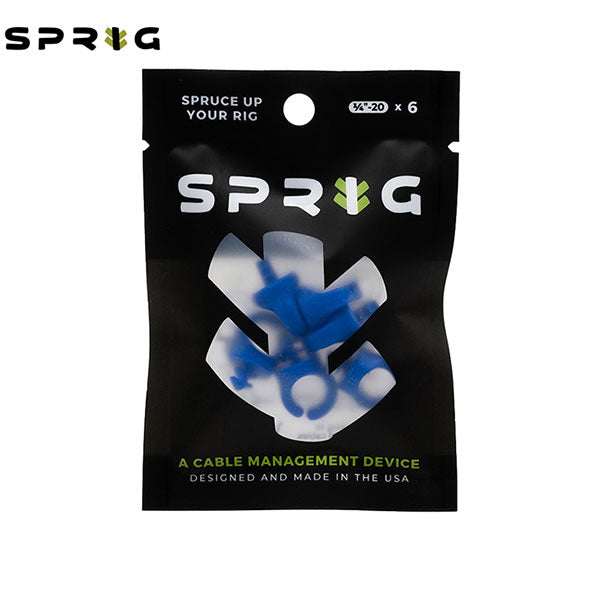 スプリッグ Sprig S6PK-1420-BL ケーブルフック 1/4インチネジ穴用1/4 -20 6個入り ブルー