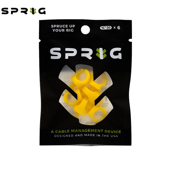 スプリッグ Sprig S6PK-1420-Y ケーブルフック 1/4インチネジ穴用1/4 -20 6個入り イエロー