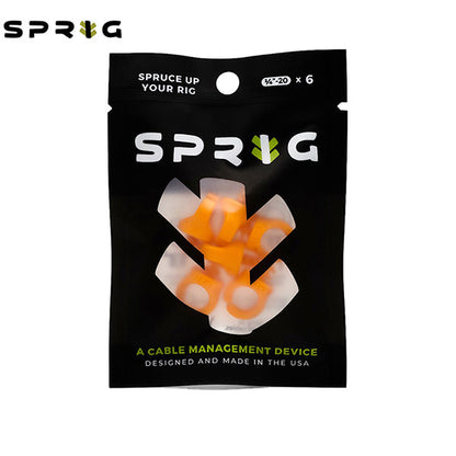 スプリッグ Sprig S6PK-1420-O ケーブルフック 1/4インチネジ穴用1/4 -20 6個入り オレンジ