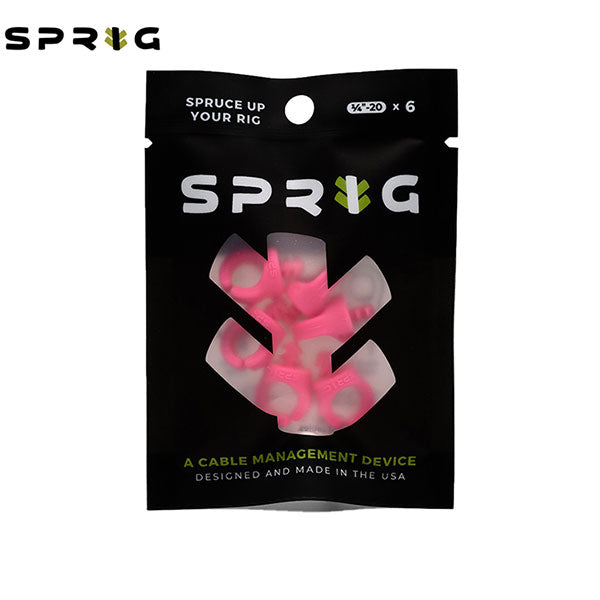 スプリッグ Sprig S6PK-1420-PK ケーブルフック 1/4インチネジ穴用1/4 -20 6個入り ピンク