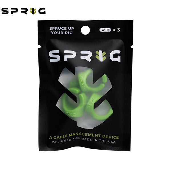 スプリッグ Sprig S3PK-3816-G ケーブルフック 3/8インチネジ穴用3/8-16 3個入り グリーン