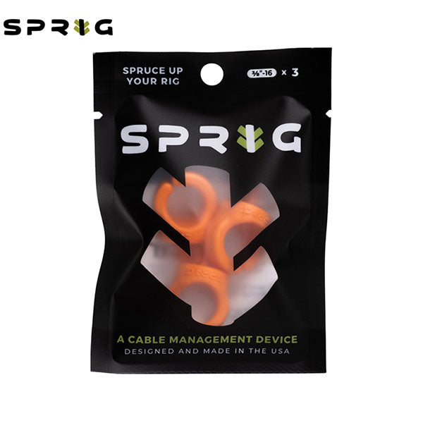 スプリッグ Sprig S3PK-3816-O ケーブルフック 3/8インチネジ穴用3/8-16 3個入り オレンジ