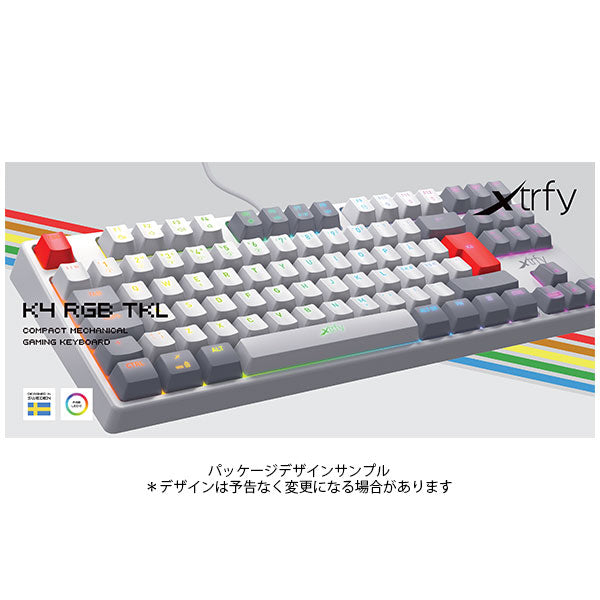 在庫限り》 Xtrfy K4 TKL RGB RETRO 赤軸メカニカル テンキーレス