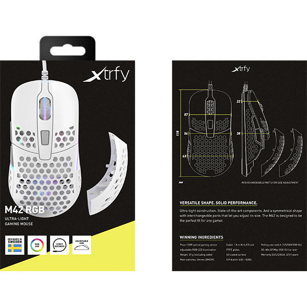 在庫限り》 Xtrfy M42 RGB ゲーミングマウス 左右対称デザイン