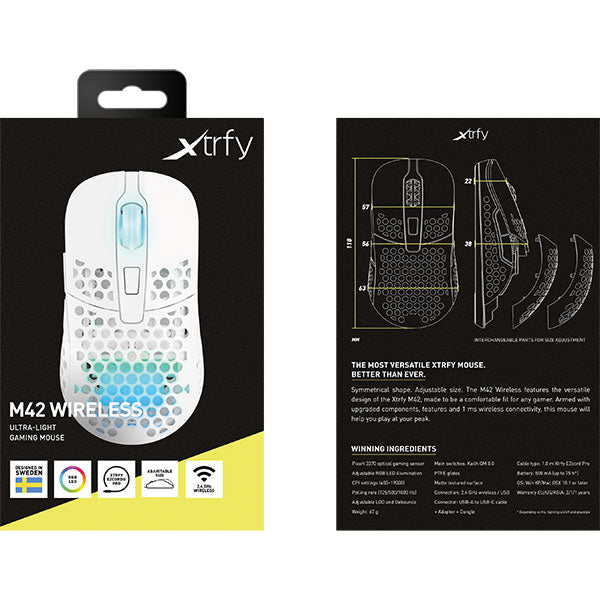 Xtrfy M42 Wireless RGB WHITE 超軽量 ワイヤレスゲーミングマウス