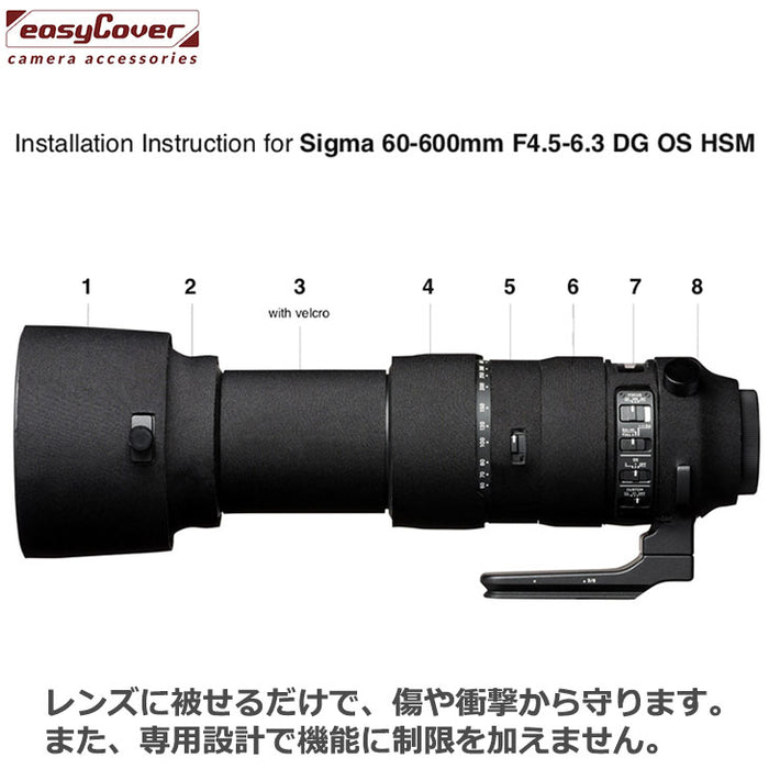 ジャパンホビーツール イージーカバー レンズオーク SIGMA 60-600mm F4.5-6.3 DG OS HSM Sport用 ブラック