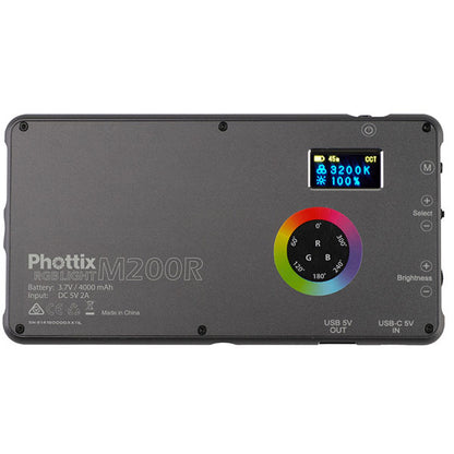 Phottix M200R RGBライト バッテリー内蔵 撮影用LEDライト