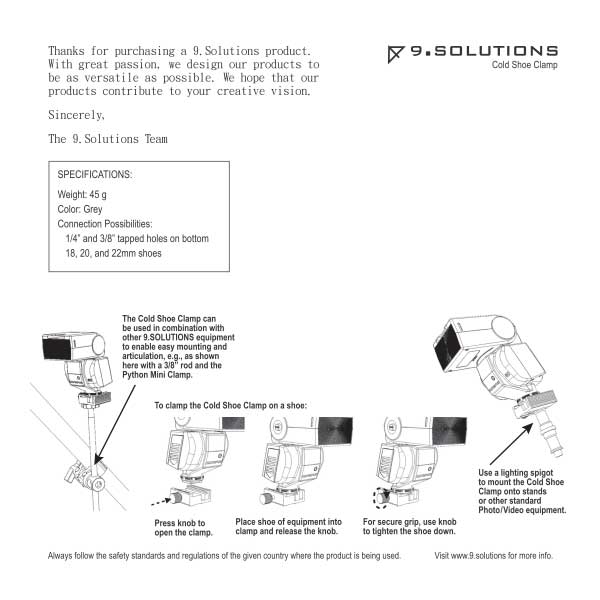 9.SOLUTIONS 9.VB5112 ナインドットソリューションズ コールドシュークランプ