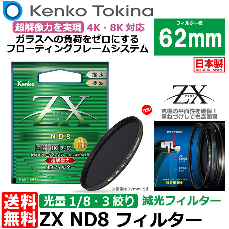 ケンコー・トキナー 62S ZX ND8 62mm NDフィルター