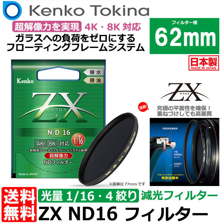 ケンコー・トキナー 62S ZX ND16 62mm NDフィルター