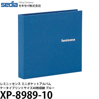 セキセイ XP-8989-10 レミニッセンス ミニポケットアルバム ケータイプリントサイズ40枚収納 ブルー