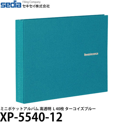 セキセイ XP-5540-12 ハーパーハウス レミニッセンス ミニポケットアルバム 高透明  L 40枚 ターコイズブルー