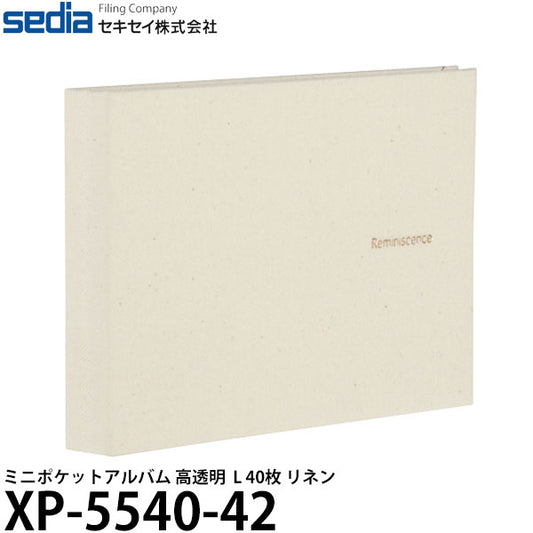 セキセイ XP-5540-42 ハーパーハウス レミニッセンス ミニポケットアルバム 高透明  L 40枚 リネン