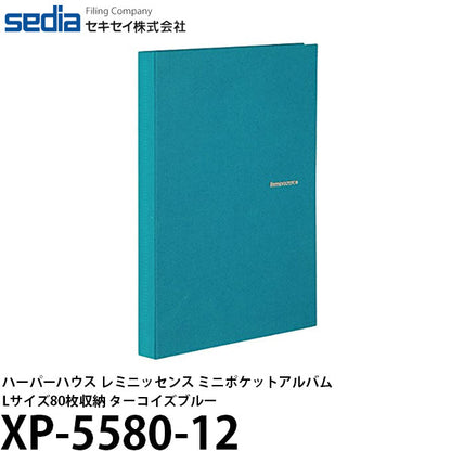 セキセイ XP-5580-12 ハーパーハウス レミニッセンス ミニポケットアルバム Lサイズ80枚収納 ターコイズブルー