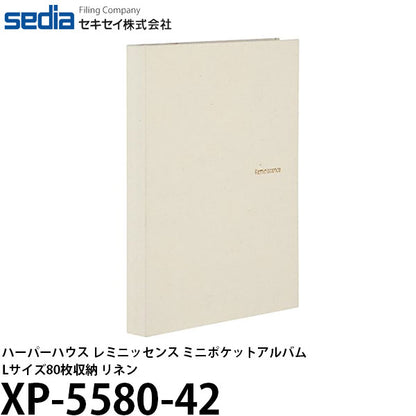 セキセイ XP-5580-42 ハーパーハウス レミニッセンス ミニポケットアルバム Lサイズ80枚収納 リネン