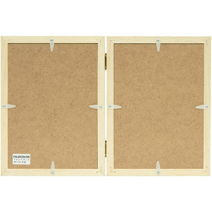 フジカラー 4611TK 木製フォトスタンド 2Lサイズ 2面 木地