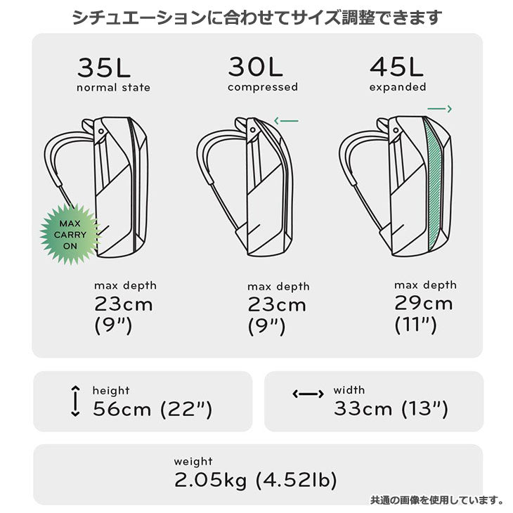 ピークデザイン BTR-45-SG-1 トラベルバックパック45L セージ – 写真屋