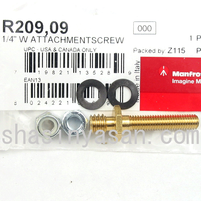 マンフロット スペアパーツ R209.09 1/4インチ W ATTACHMENT SCREW ※欠品：ご注文後、約3ヶ月かかります